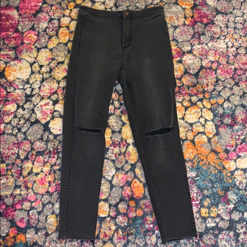 Dark Grey High Rise Denim